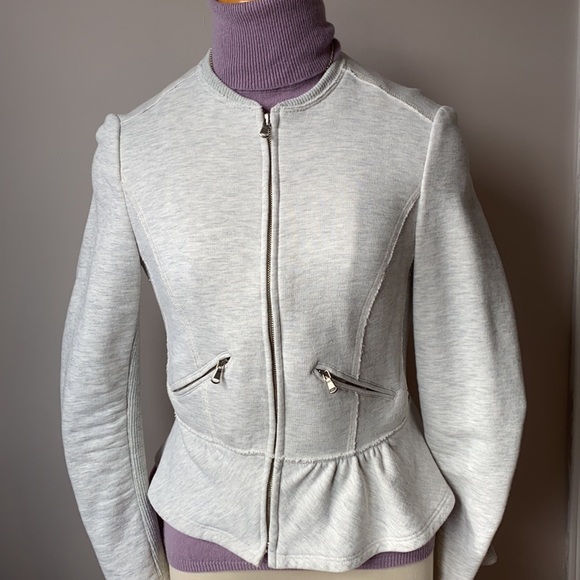 Zara trafaluc peplum zip sweater size small - Picture 3 of 10